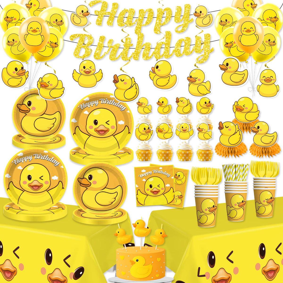 Xynic duck banner decor for festive birthday photos