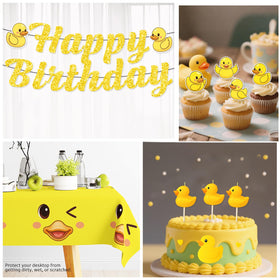 Xynic duck candles create a gentle glow for celebratory moments.