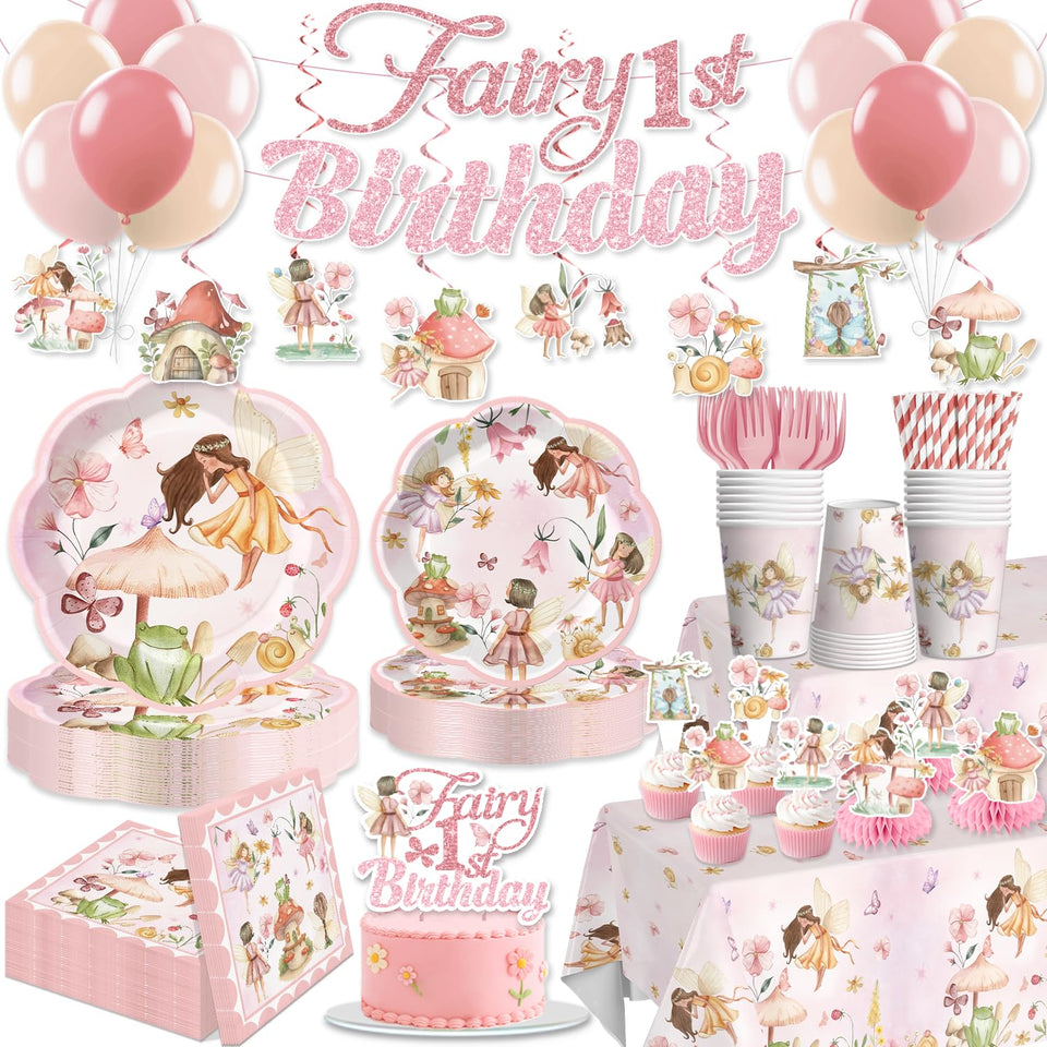 Xynic fairy banner backdrop for magical first birthday photos.