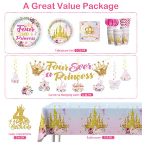 Xynic Four Ever Princess honeycomb centerpiece adds height and whimsy to the table.