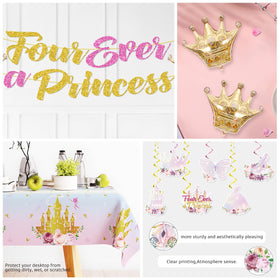 Xynic Four Ever Princess 7-inch plates pair well with napkins for kid-friendly dining.