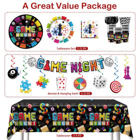 Xynic Game Night hanging swirls add motion and party vibes.