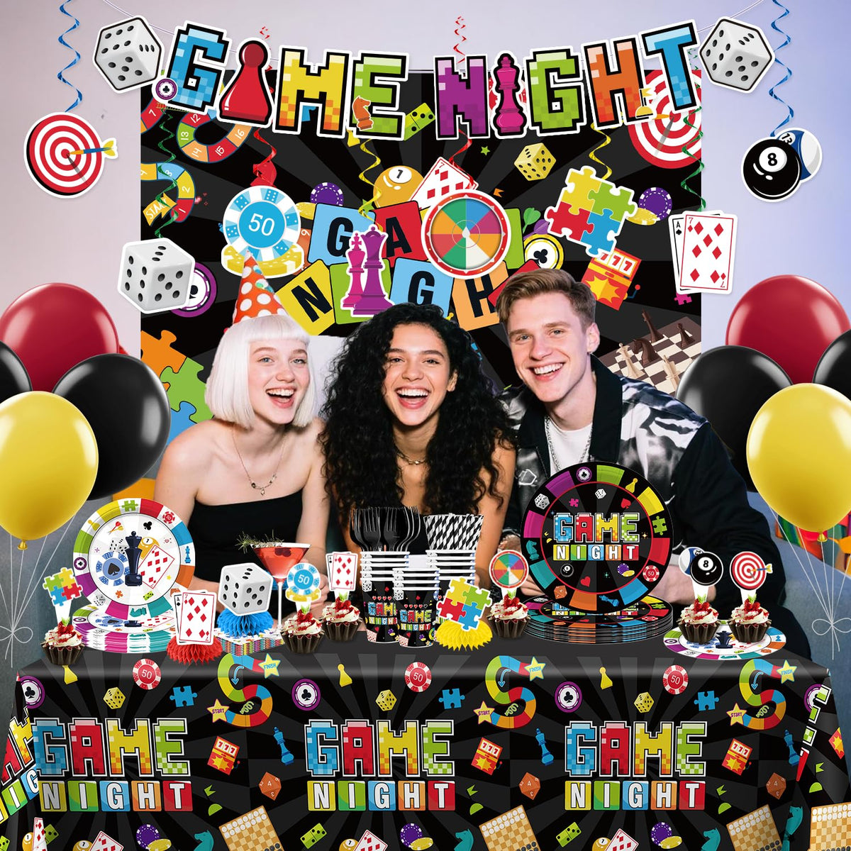 Xynic Game Night plates 9-inch sturdy enough for meals and snacks.