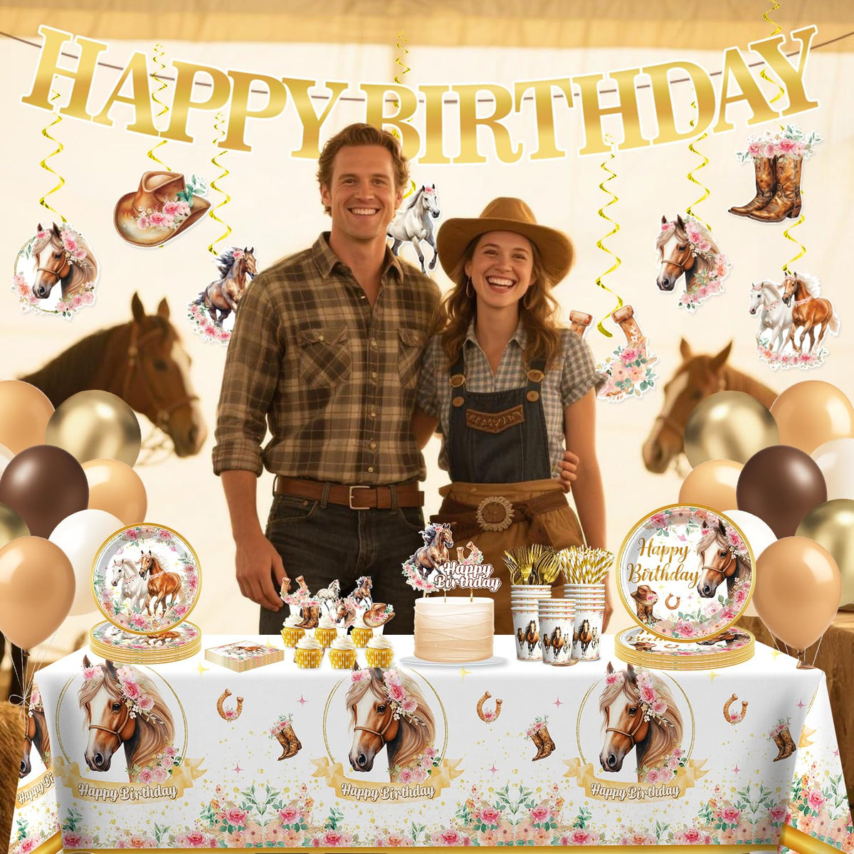 Xynic horse balloons add color and cheer to decor.