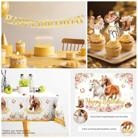 Xynic horse tablecloth protects surfaces and elevates decor.
