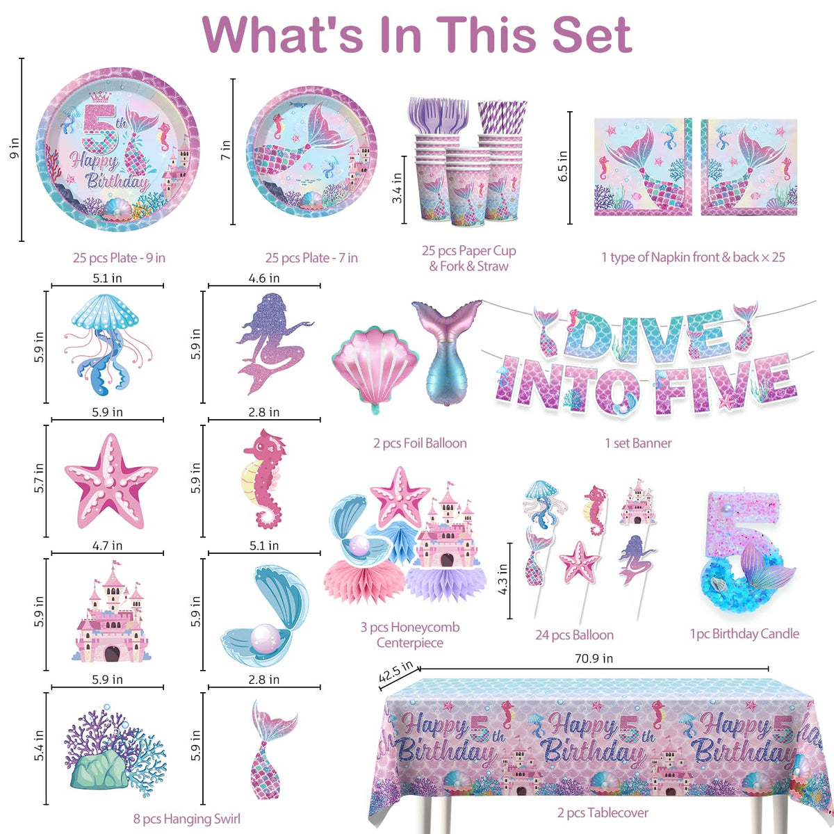 Xynic Mermaid foil balloons elevate the centerpiece with shimmering ocean vibes.