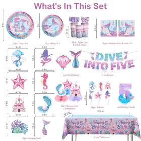 Xynic Mermaid foil balloons elevate the centerpiece with shimmering ocean vibes.