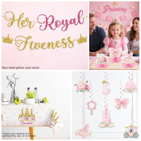 Xynic princess tablecloth keeps the party area clean.