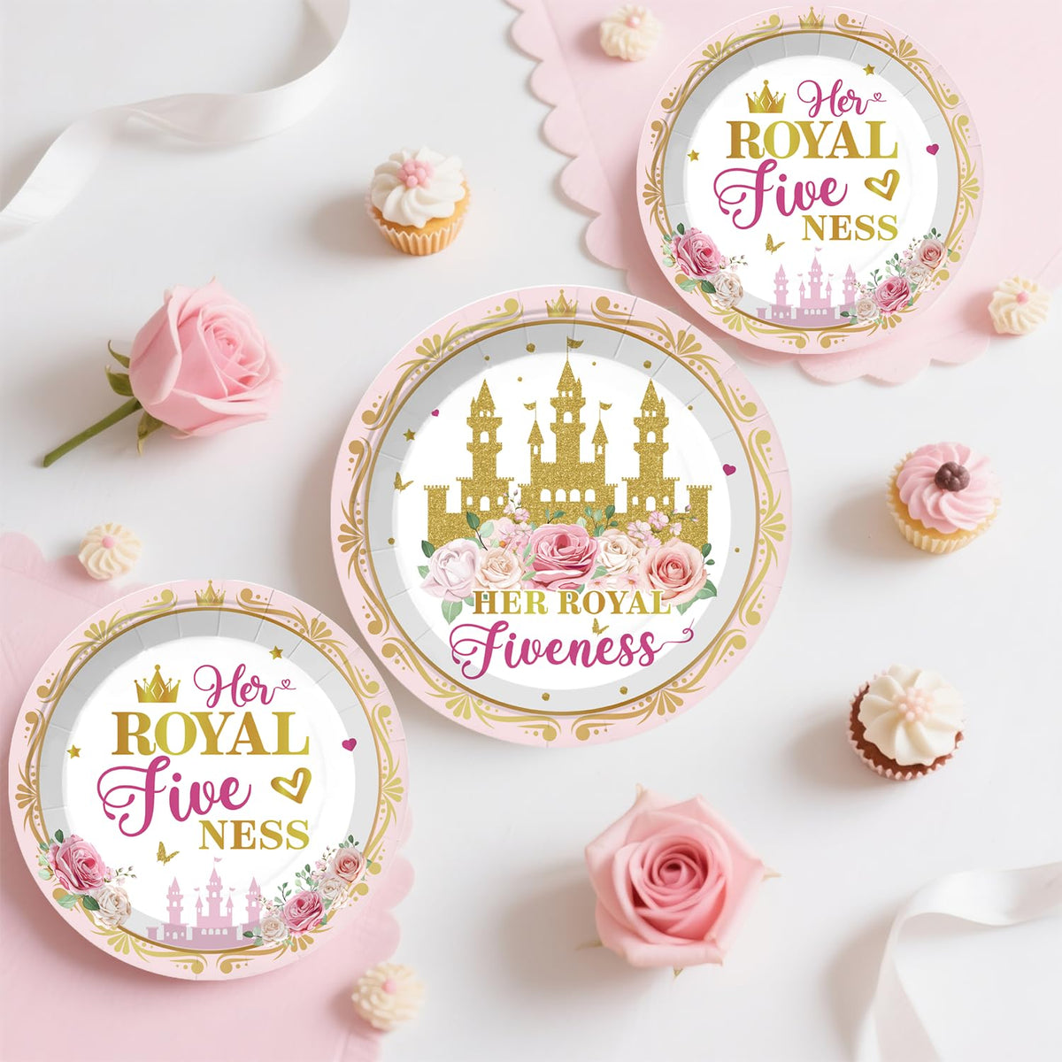 Xynic princess tableware set serves 25 guests with durability.