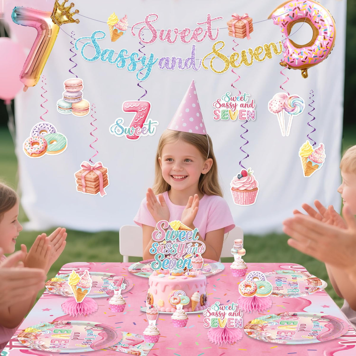 Xynic tablecloths and decor kit ties the party theme together
