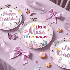 Xynic Threenager makeup plates 7-inch provide sturdy serving for snacks.