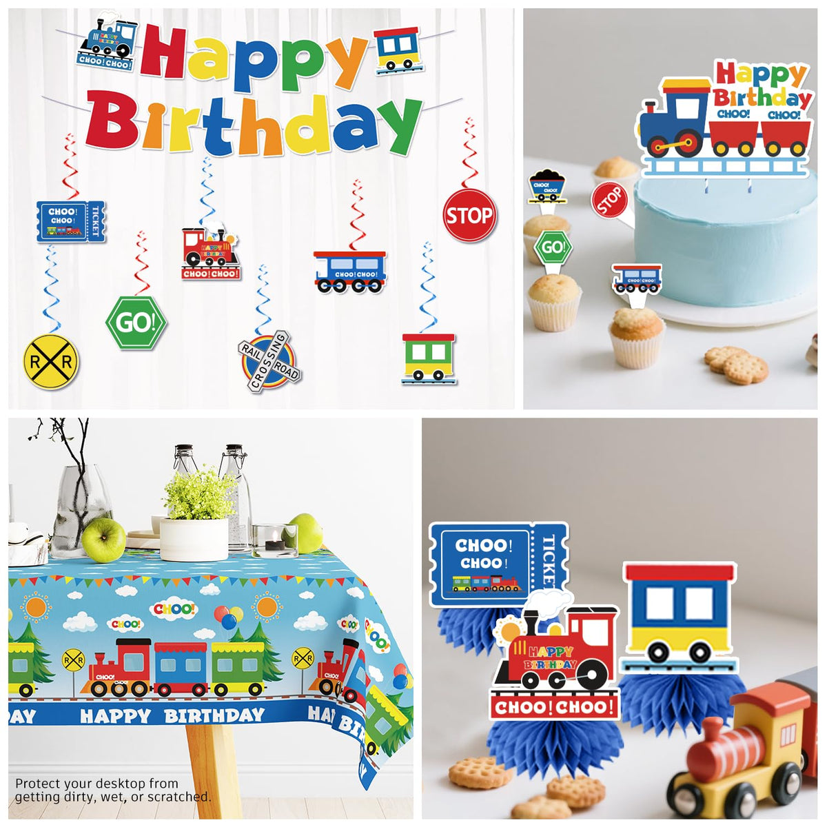 Xynic train hanging swirls decorate walls with easy setup for visual impact.