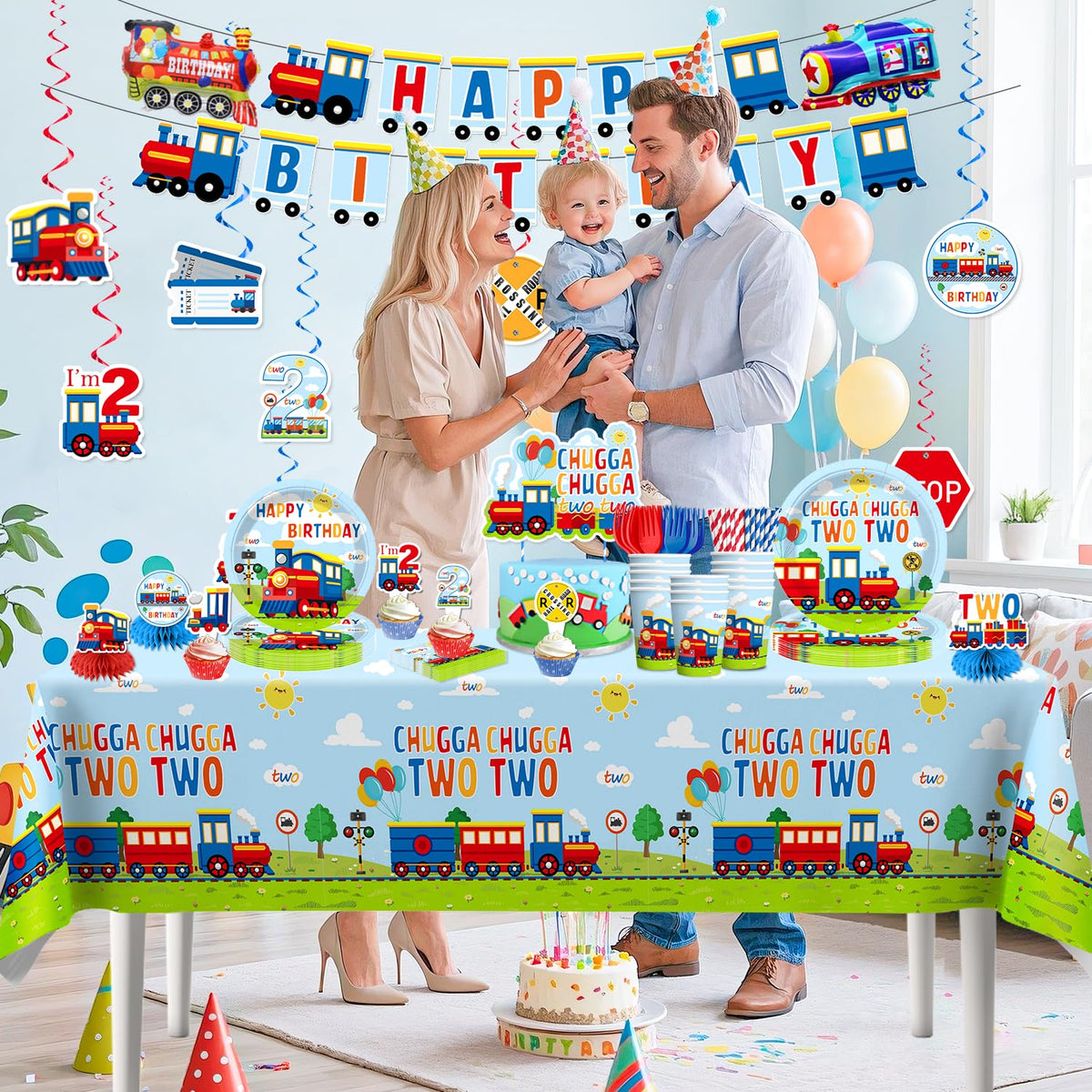 Xynic Train hanging swirls decorate the venue for vibrant photos