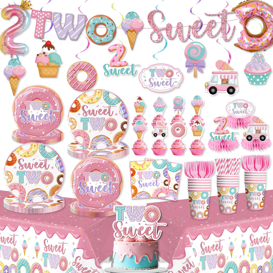 Xynic Two Sweet banner hanging decor brightens walls with a playful birthday vibe