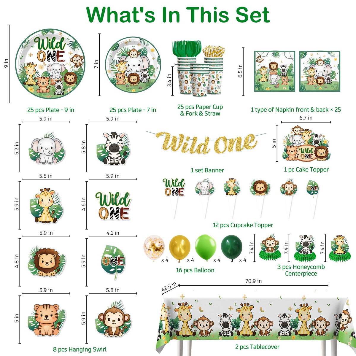 Xynic Wild One balloon cluster adds festive color to the party.