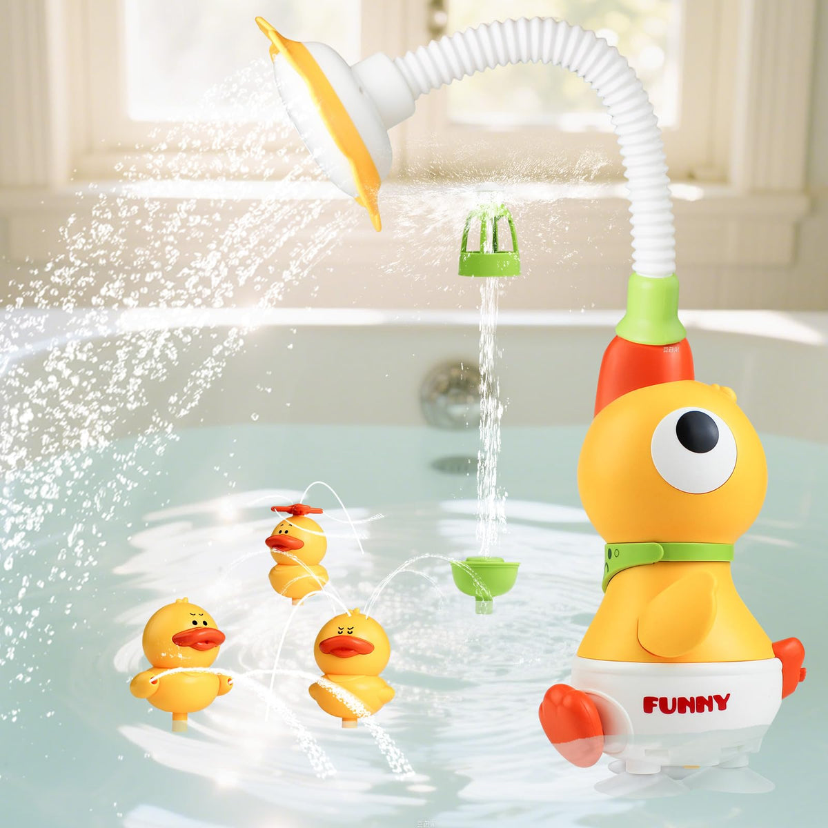 XYUYTOEI Bath Sprayer Mini Ducks invite cooperative play and sensory exploration.