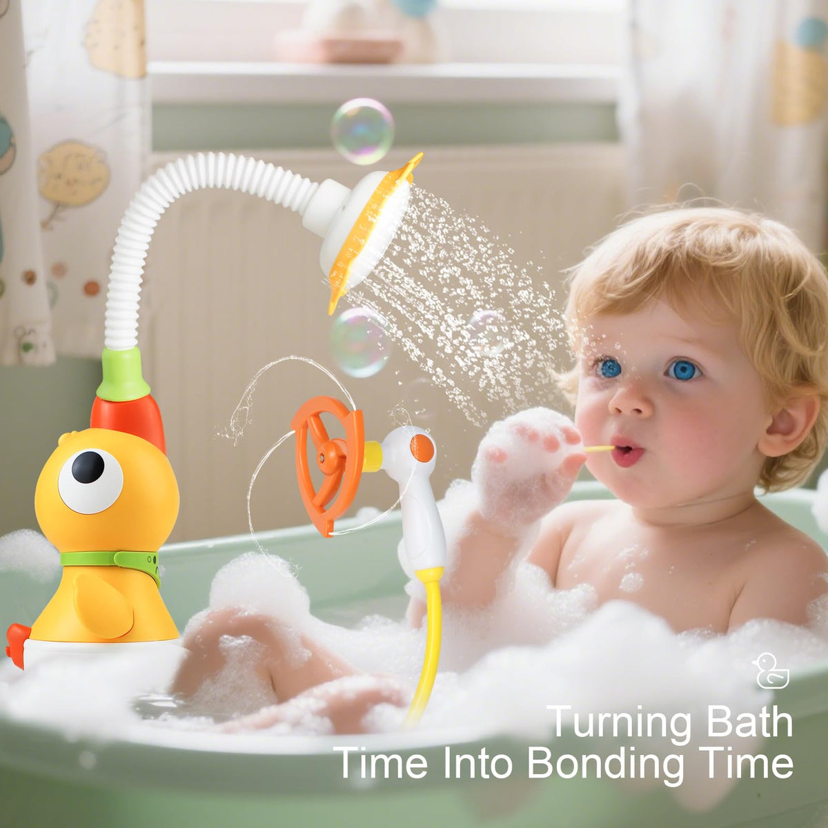 XYUYTOEI Bath Sprayer Showerhead Attachment diversifies water flow during baths.
