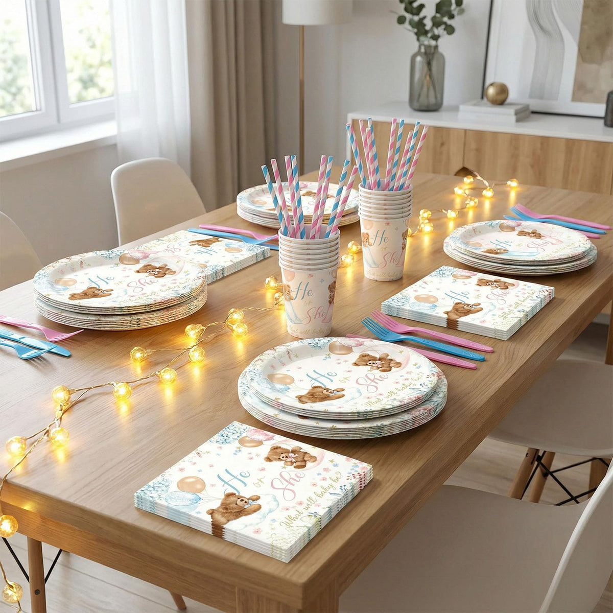 XYYXYIXIN bear theme straws simplify drinks for guests