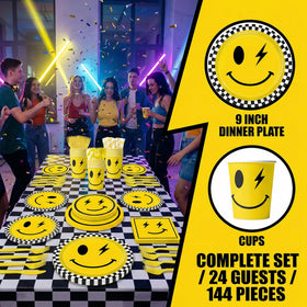 XYYXYIXIN yellow smiley face plates 7-inch sturdy meal service