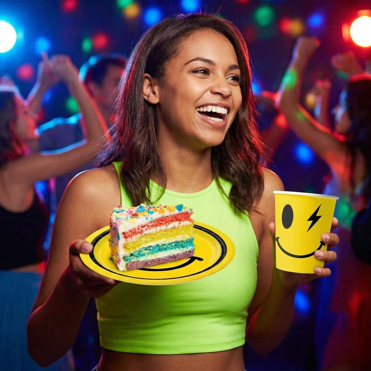 XYYXYIXIN yellow smiley face straws spill-free sipping