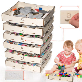 Xzunk 6-trays sorter box with easy interlock assembly keeps Lego organized.