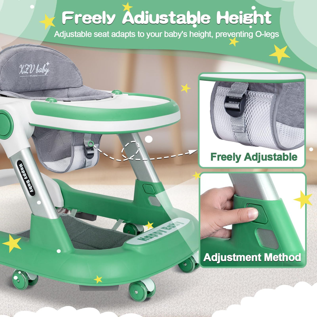 XZV high-handle stroller mode offers stable steering