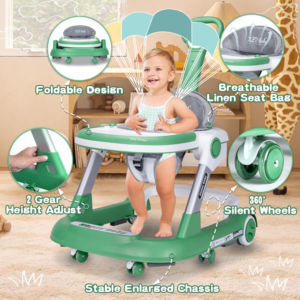 XZV infant-seat mode provides comfortable seated support