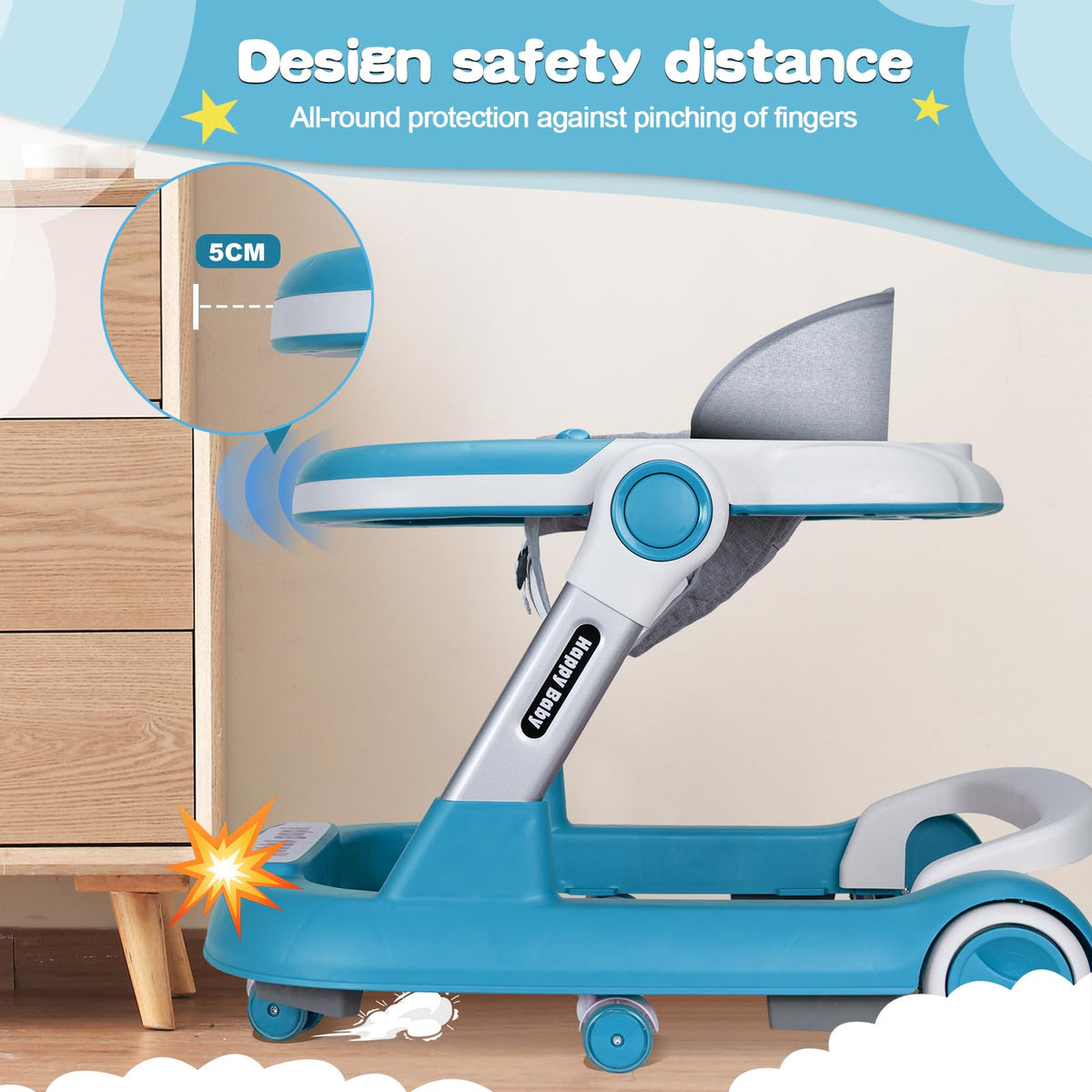 XZV Baby Walker suitable for ages six to twenty-four months