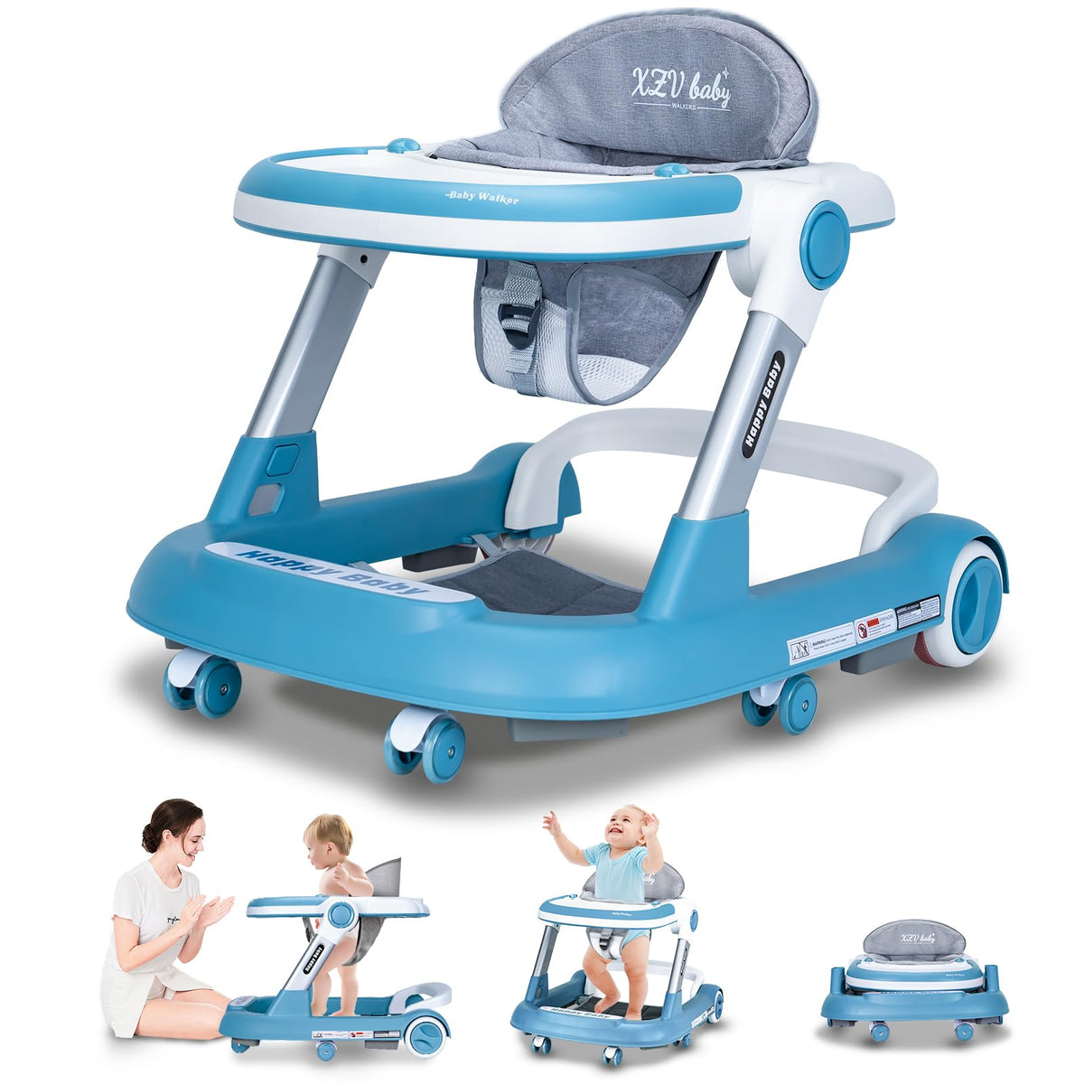 XZV Baby Walker with wheels in use for safe indoor exploration and mobility.