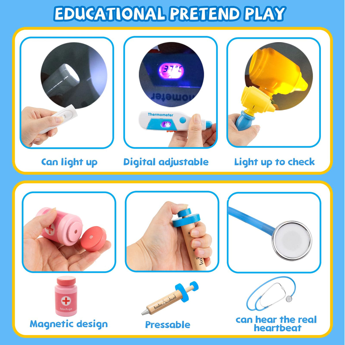 XZZO doctor kit bandages for caring, rescue-themed pretend medical scenarios