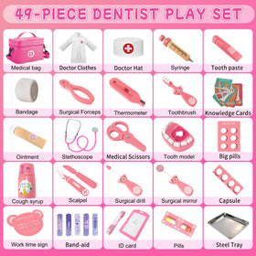 XZZO Kids medical cards teach tool names during pretend visits.