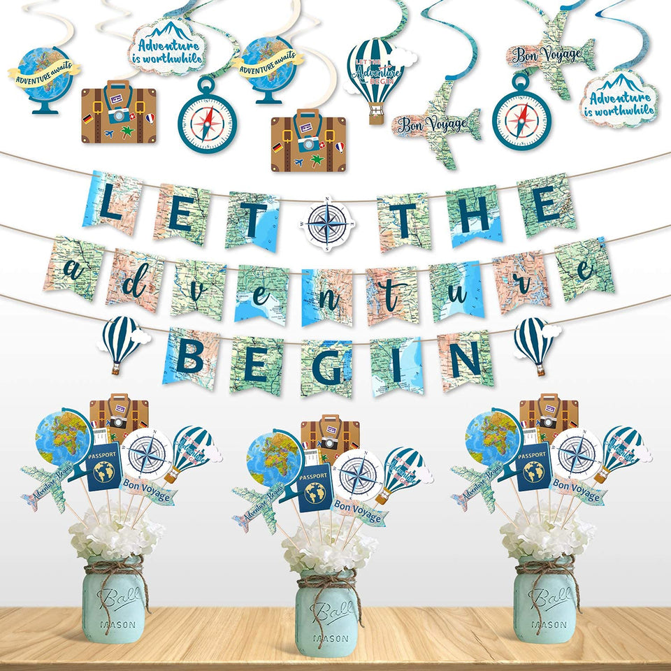 Yaaaaasss Let the Adventure Begin banner brightens travel parties and welcomes guests.