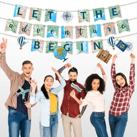 Yaaaaasss Travel decor collection displays vibrant, reusable party elements.