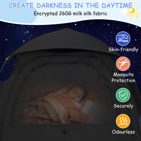 YABORAS Sleep Tent top features 3D air holes for breathable comfort.