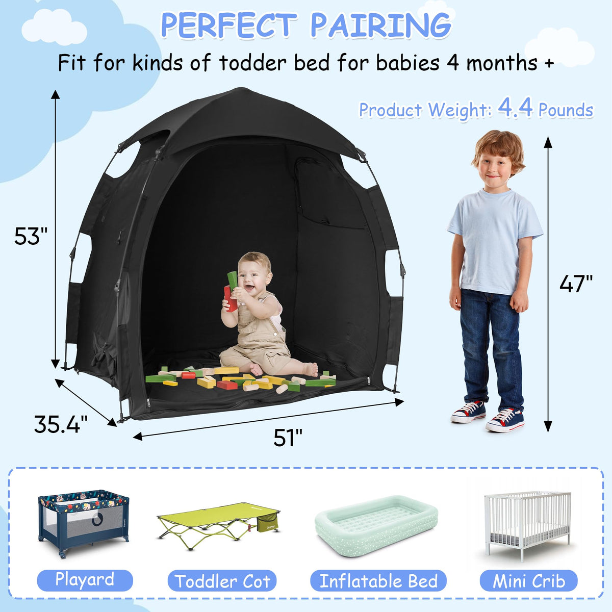 YABORAS Sleep Tent uses a carbon fiber bracket for secure setup.