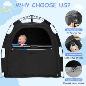 YABORAS Sleep Tent has a bottom mesh pocket for airflow around the sleep area.