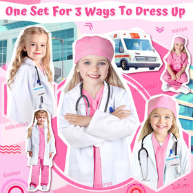 YADIYA kids white lab coat for authentic doctor look and creative storytelling.