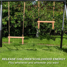 YAERSI child playing indoors with trapeze bar enjoying safe, active fun.