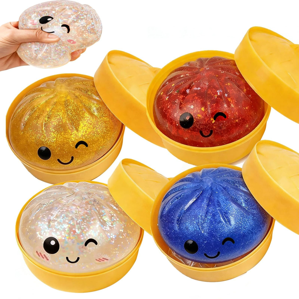 YAGUAN big squishy dumpling rainbow steamer pack for desk fun and stress relief.