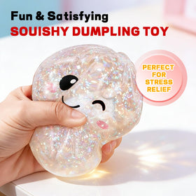 YAGUAN glitter red dumpling close-up emphasizing playful sensory experience.
