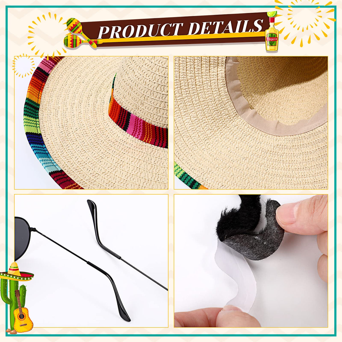 Yahenda fake mustaches offer playful costume accents for instant fun.
