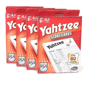 Yahtzee 80-sheet score cards pack front view for fast, organized scoring during family game night.