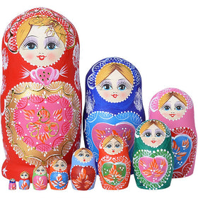 YAKELUS 10-piece Matryoshka set: colorful nesting dolls for playful learning