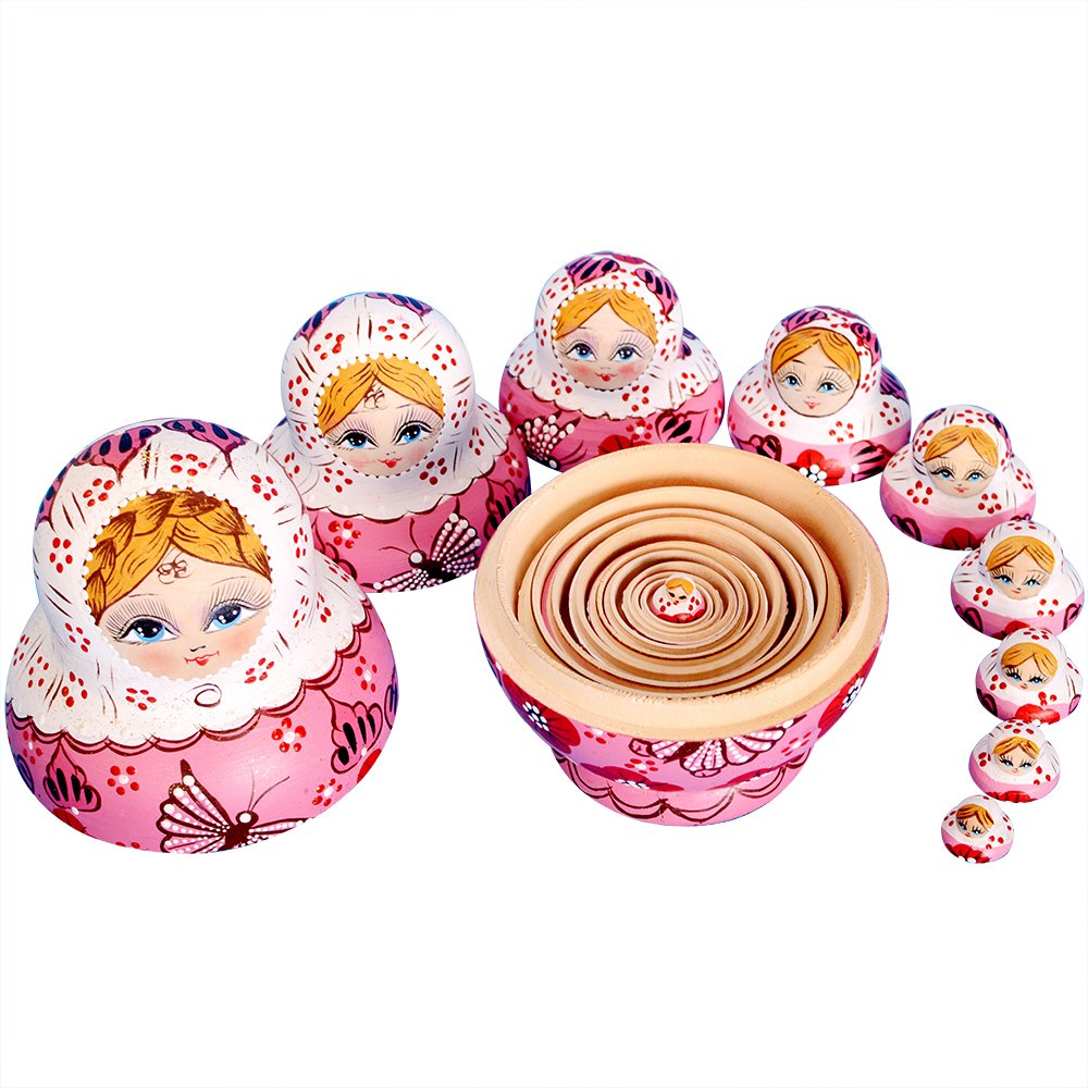 YAKELUS Matryoshka dolls, hand-painted and nested, showcasing traditional craft perfect for imaginative storytelling.