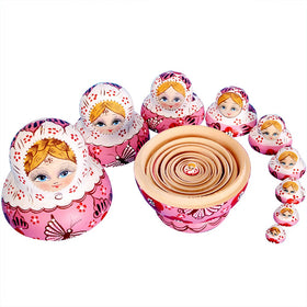 YAKELUS Matryoshka dolls, hand-painted and nested, showcasing traditional craft perfect for imaginative storytelling.