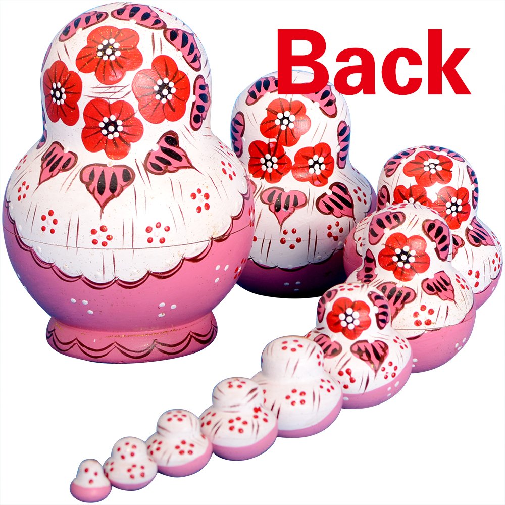 YAKELUS nesting dolls on display highlight classic Russian folk art and fine craftsmanship.
