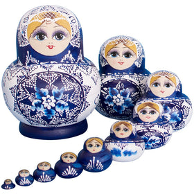 YAKELUS Russian nesting dolls 10pcs — handcrafted set for play and display.