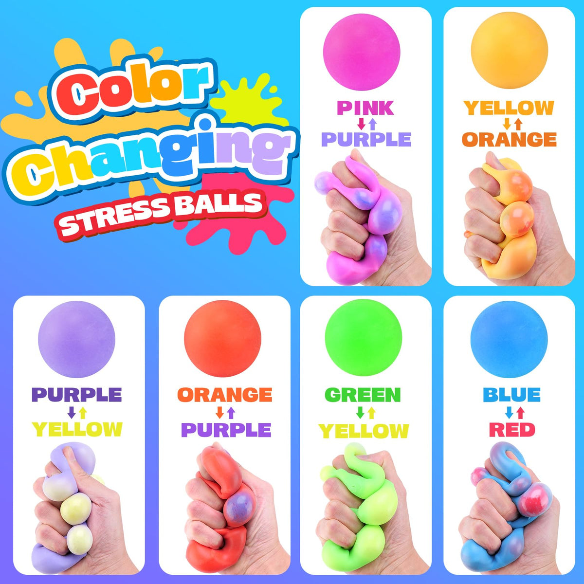 YAKHAN slow-rebound stress balls provide a satisfying tactile bounce.