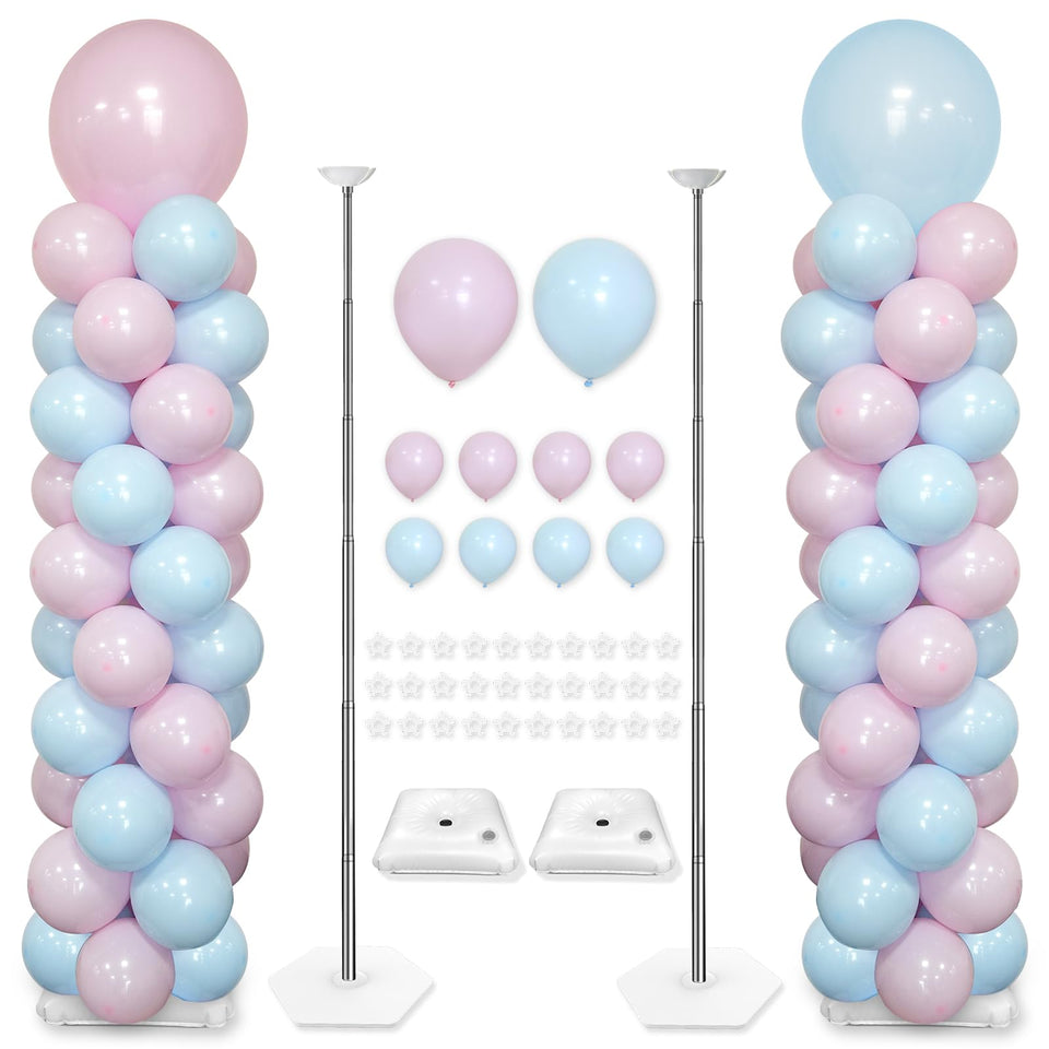 YALLOVE Balloon Column Stand 2-pack with balloons for quick party setup.