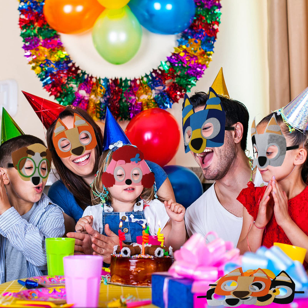 YALARY kids party blue puppy mask as a colorful party favor
